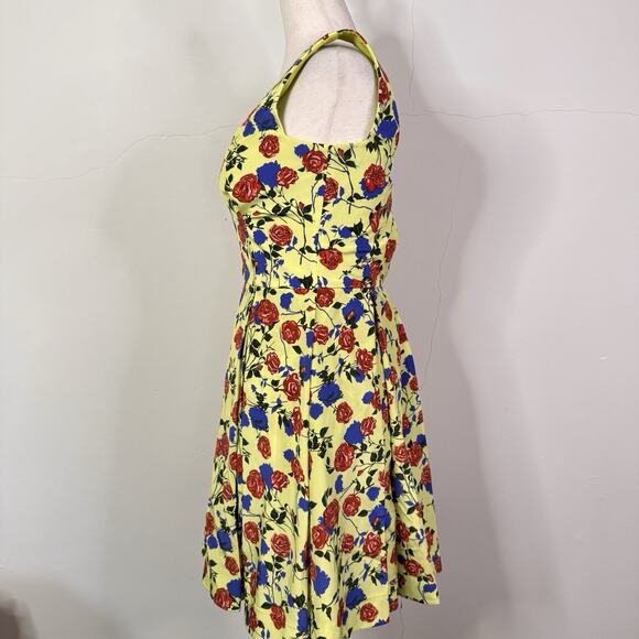 Emilia Wickstead ‘Riona’ Silk Dress Scattered Roses Print NWT Sz US 4 Skater - Picture 6 of 12